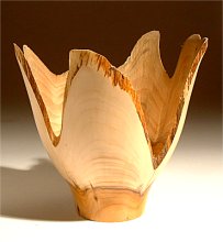Yew vase with natural edge